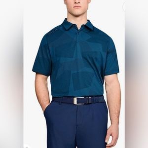 Under Armour Men’s UA Threadborne Limitless Loose Heatgear Large Polo Blue